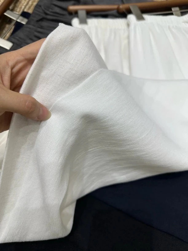 【李明女装】亚麻慵懒风窄版直筒裤