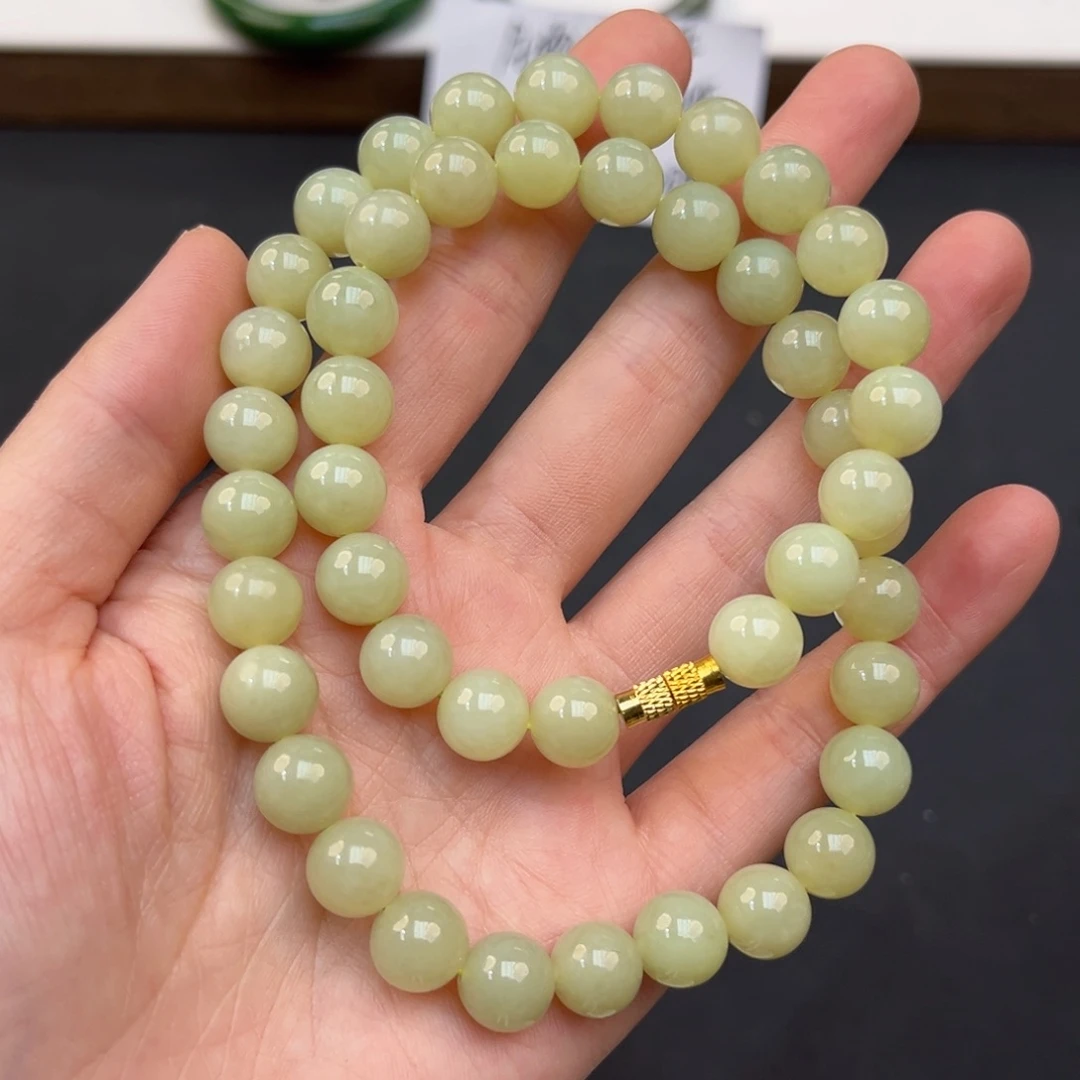 和田玉未镶嵌手镯拍一发一卡10若羌黄口锁骨链