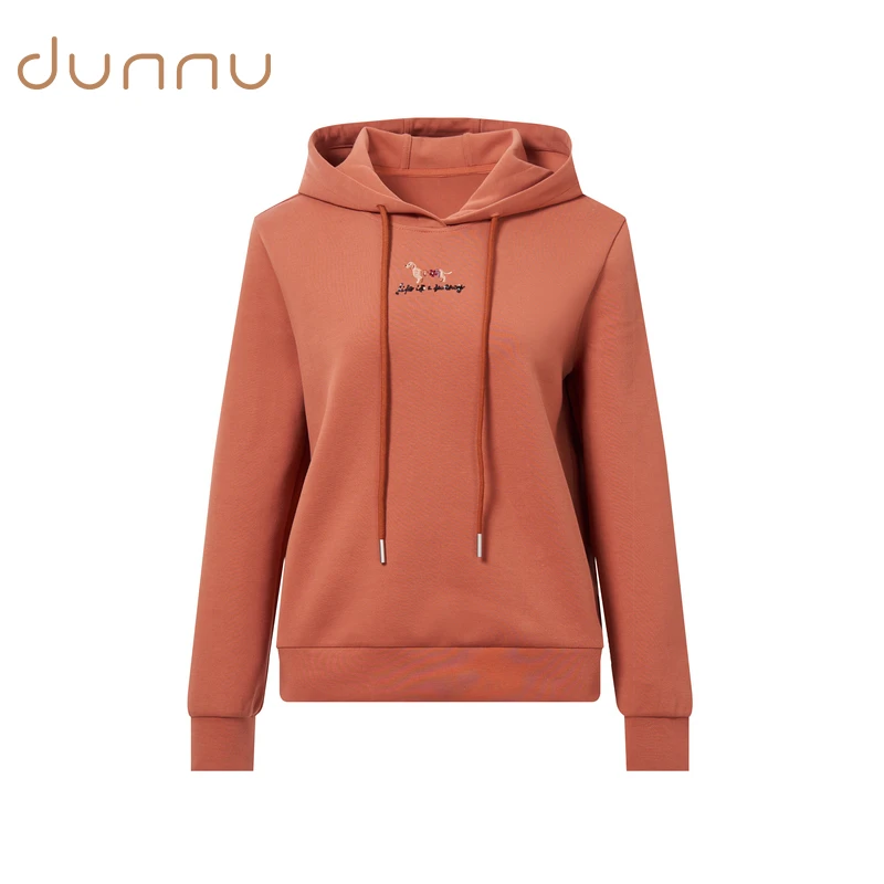 dunnu敦奴2025年秋季新款休闲百搭宽松长袖连帽卫衣FU332160