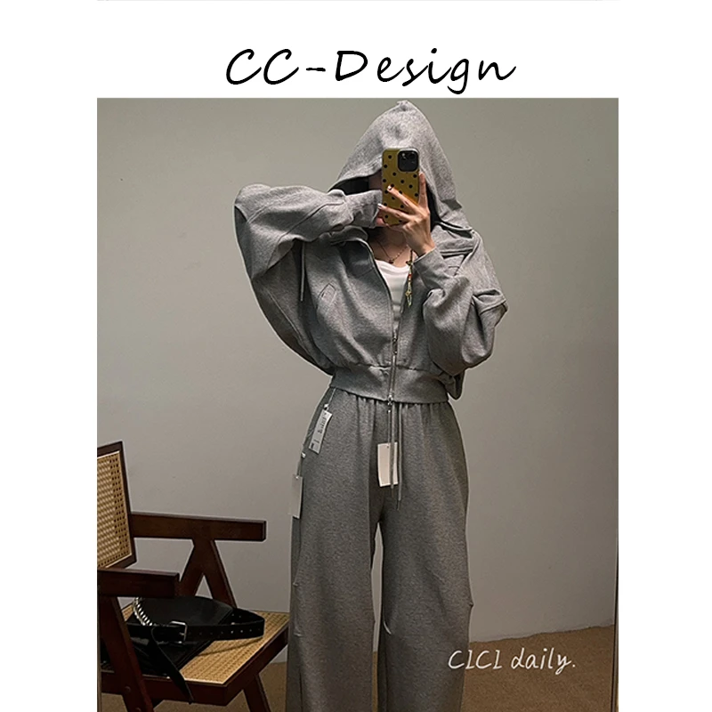 CAICAI-【城市美学】百搭连帽拉链省心穿搭休闲宽松卫衣外套138010