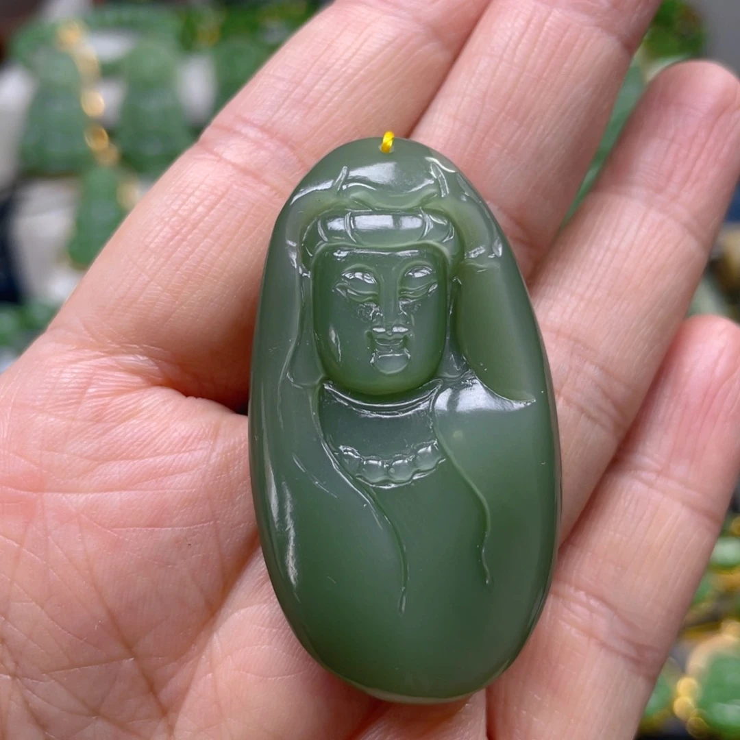 和田玉（碧玉）吊坠(不含链)未镶嵌