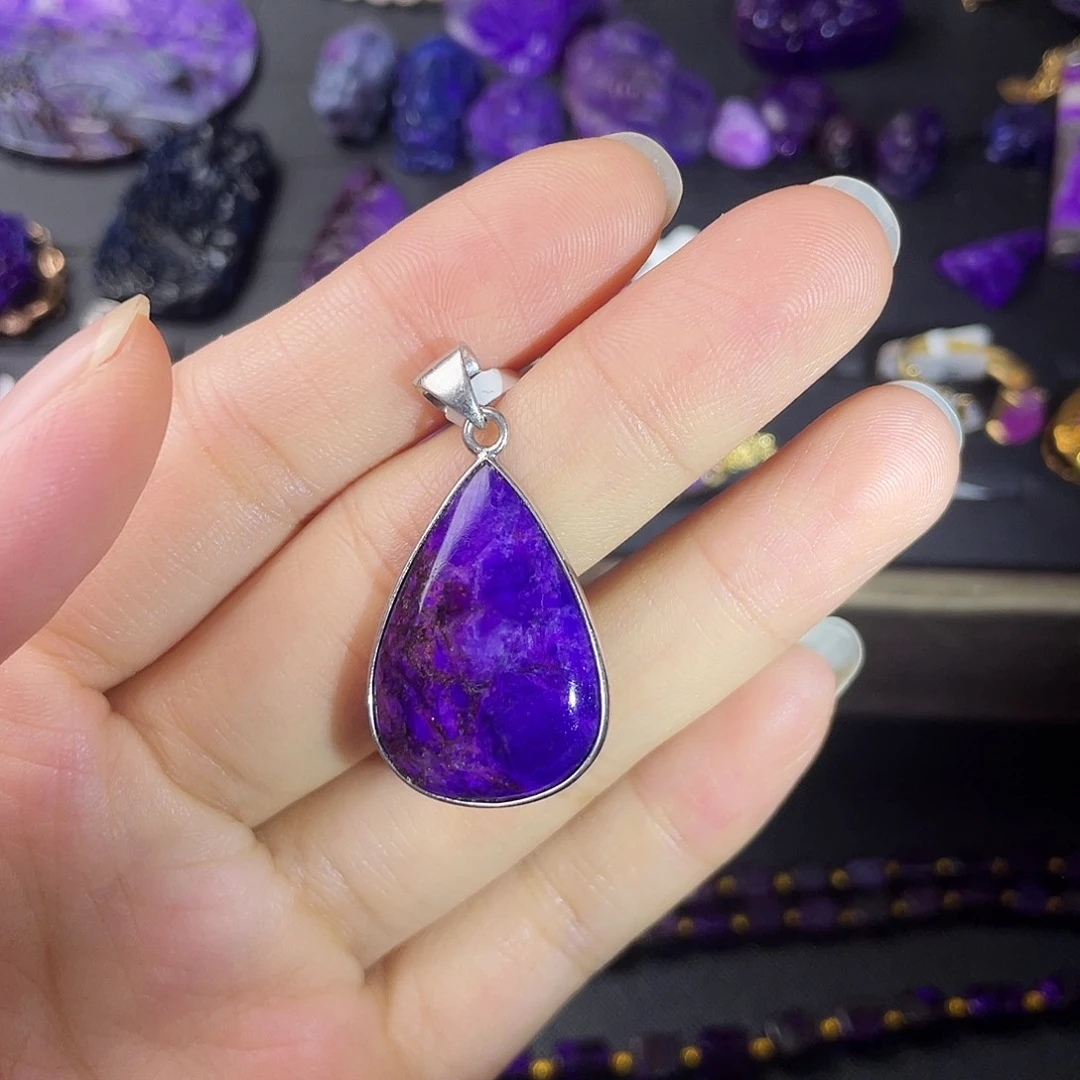 银S925镶嵌苏纪石（舒俱来）吊坠