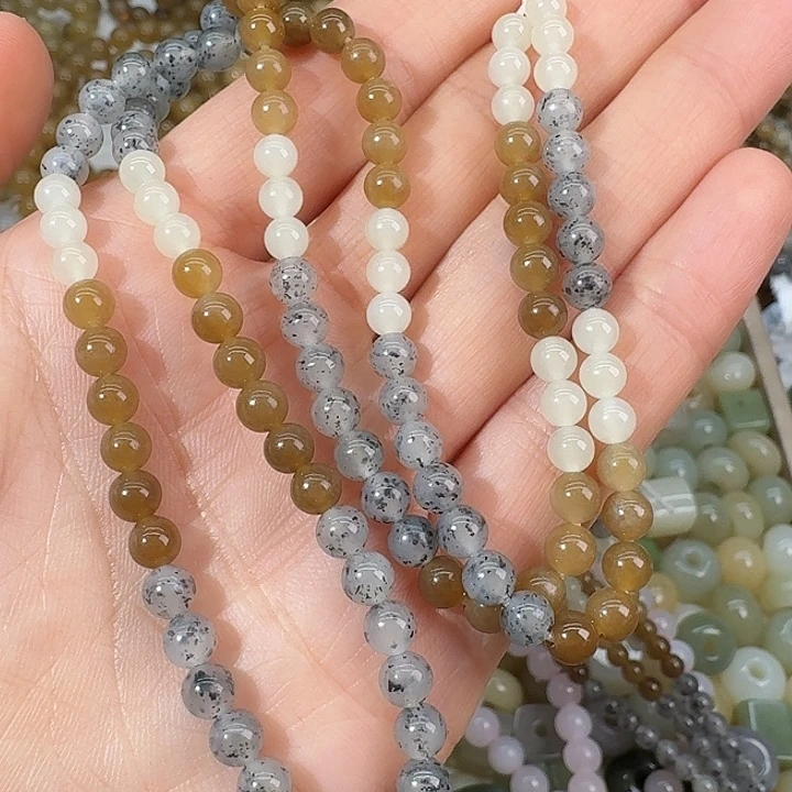 洗***洗和田玉（糖玉）未镶嵌颈饰5mm拍2