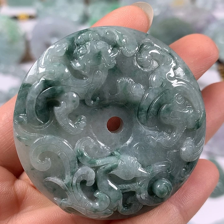 颈饰未镶嵌翡翠龙凤呈祥两面工艺福利
