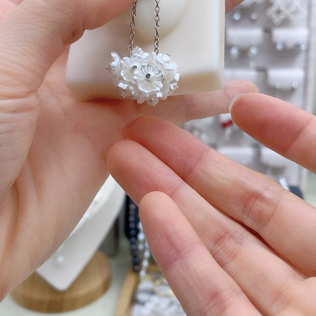 淡水珍珠耳饰银S925镶嵌