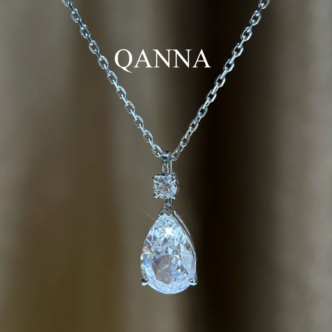 QANNA【豪华白色大水滴】【时尚设计款】简约百搭钻石锁骨链项链AY