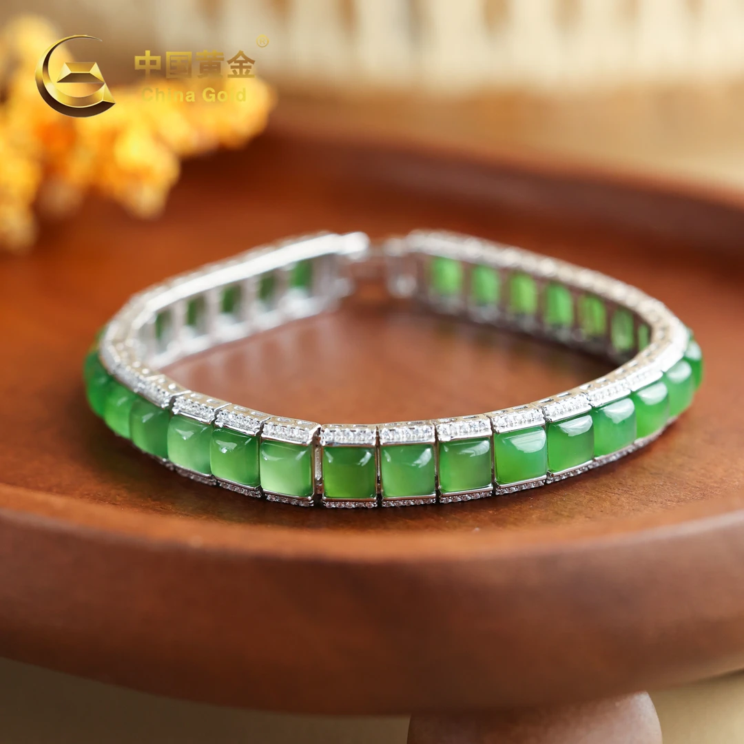 【中国黄金】熙晨 | 和田玉*手链*S925银镶嵌-S2658-Y