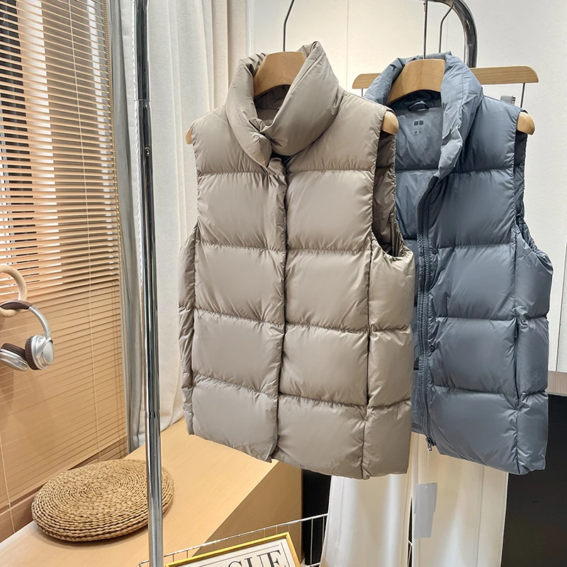 清亏！优y1库同款 冬季轻便羽绒马甲背心柔软立领简约外套女