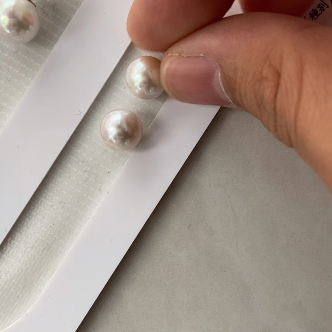 未镶嵌淡水珍珠耳钉8-9¥260