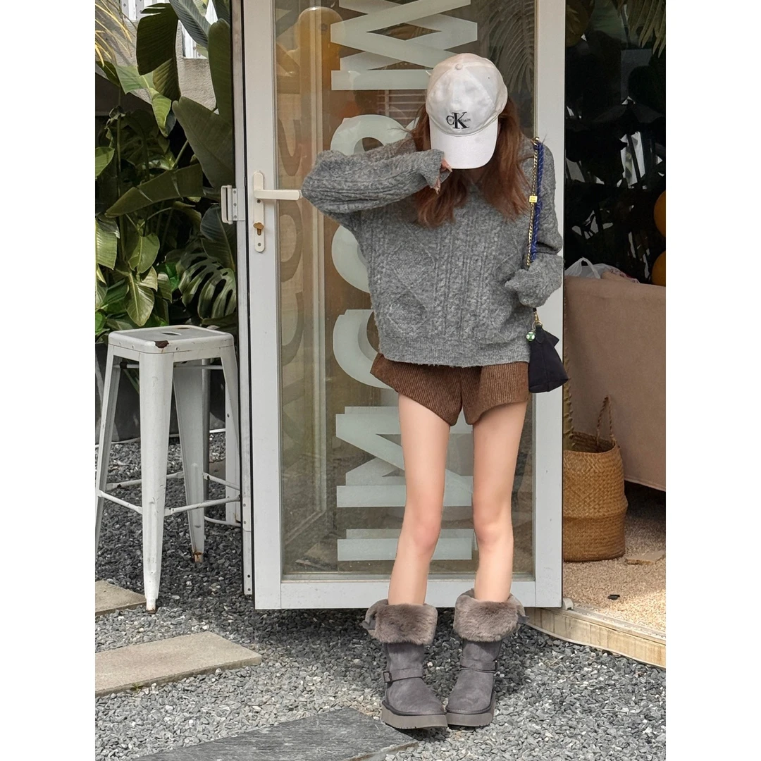 36-40 厚底雪地靴冬季保暖中筒靴亲子款棉靴 258620