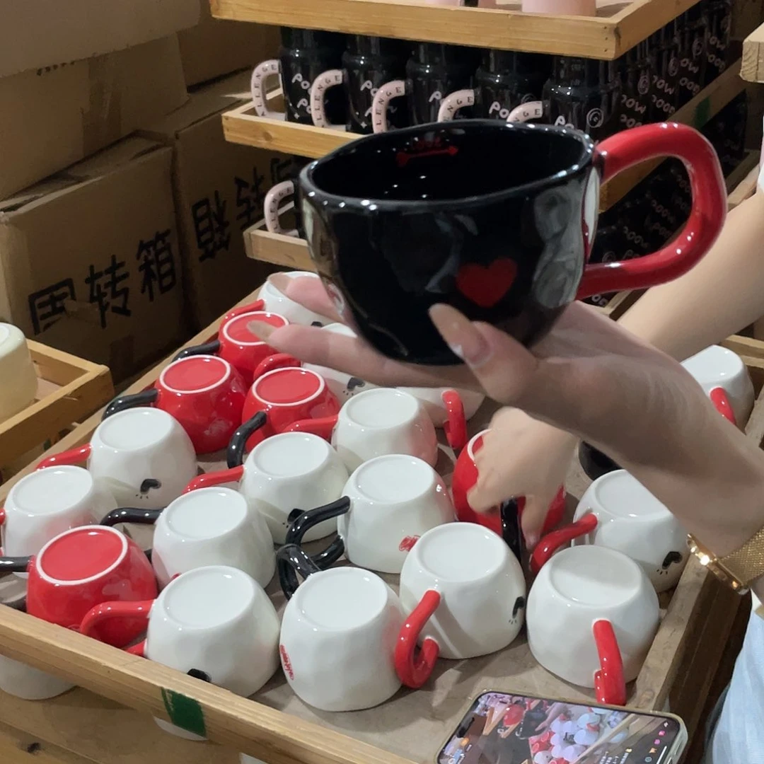 陶瓷手柄款黑色爱心