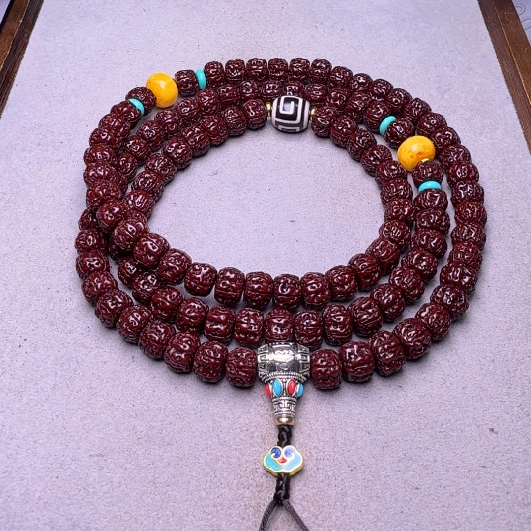 沐***竹吊坠金刚菩提盘龙108