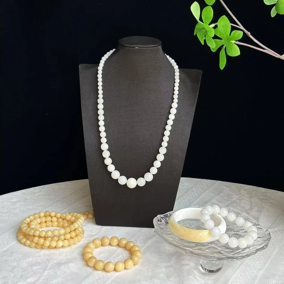 收藏品C-S 深海玉化毕业级全黄满油润十足 DIY串珠2