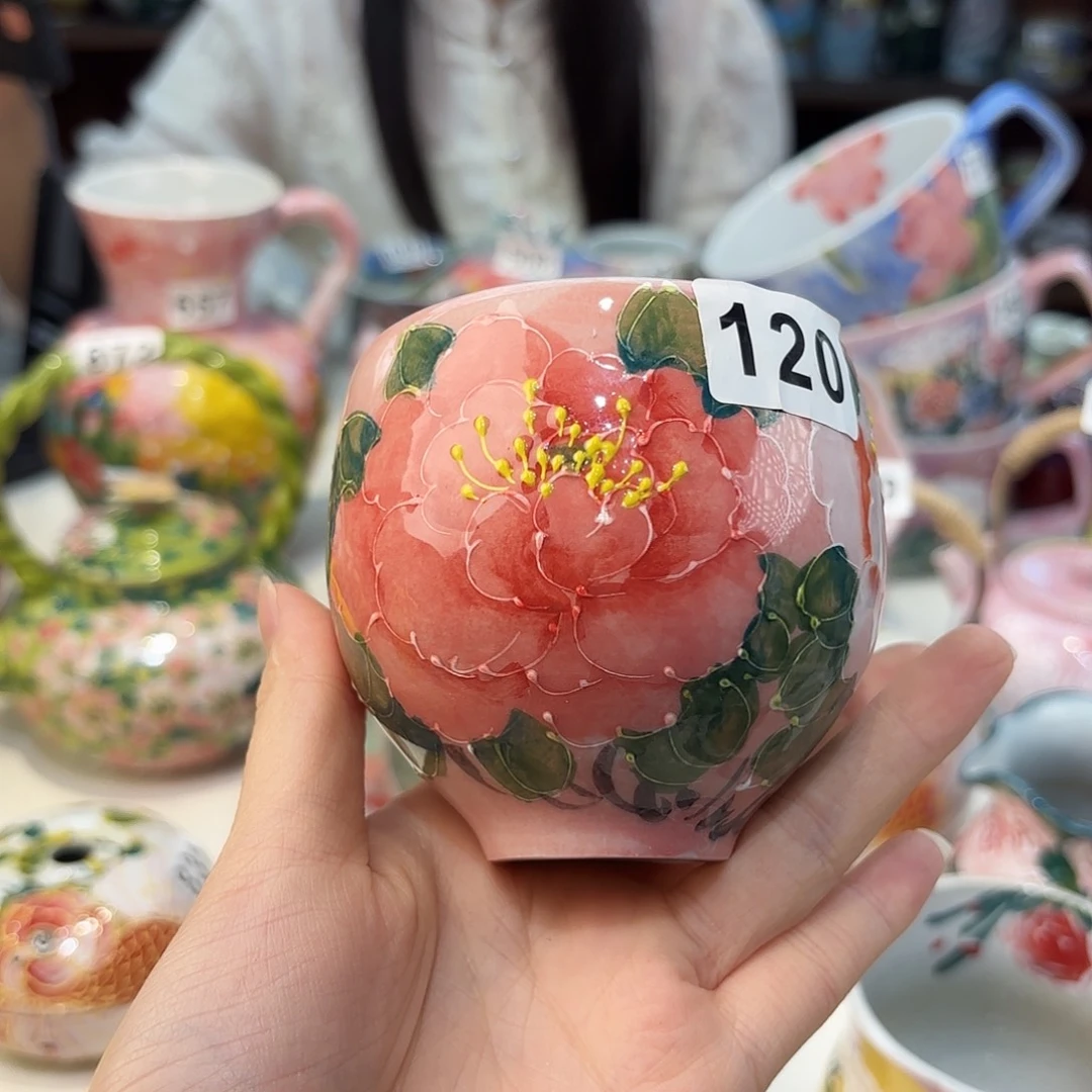 瓷片景德镇手绘高温釉下彩陶瓷茶具