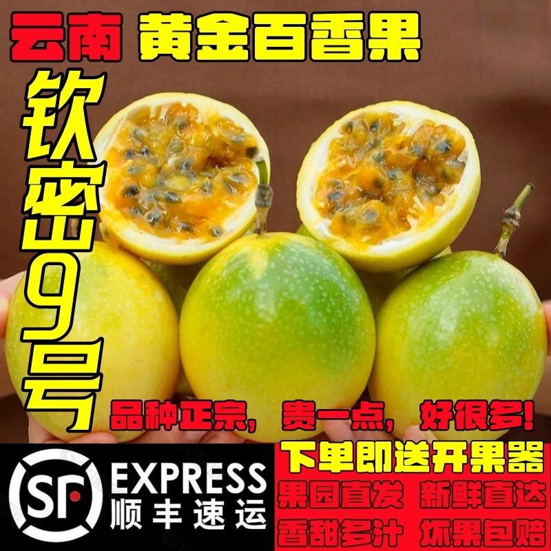 【顺丰快递】云南黄金百香果钦密9号当季香甜大果新鲜水果整箱包邮