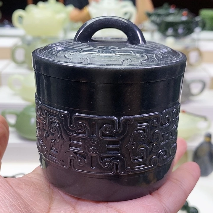 未镶嵌和田玉挂件茶叶罐
