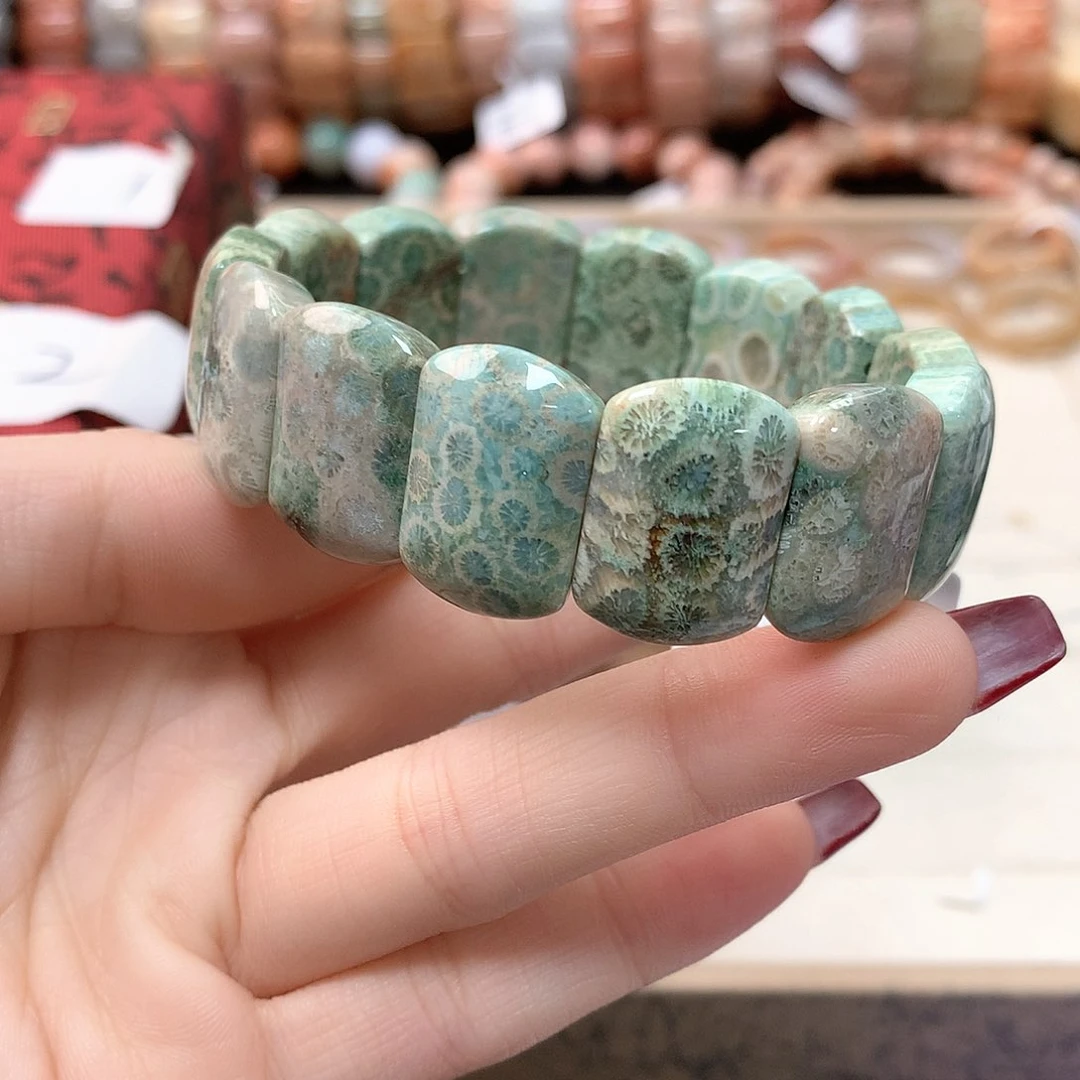 硅化珊瑚（珊瑚玉）手链未镶嵌爛**?450