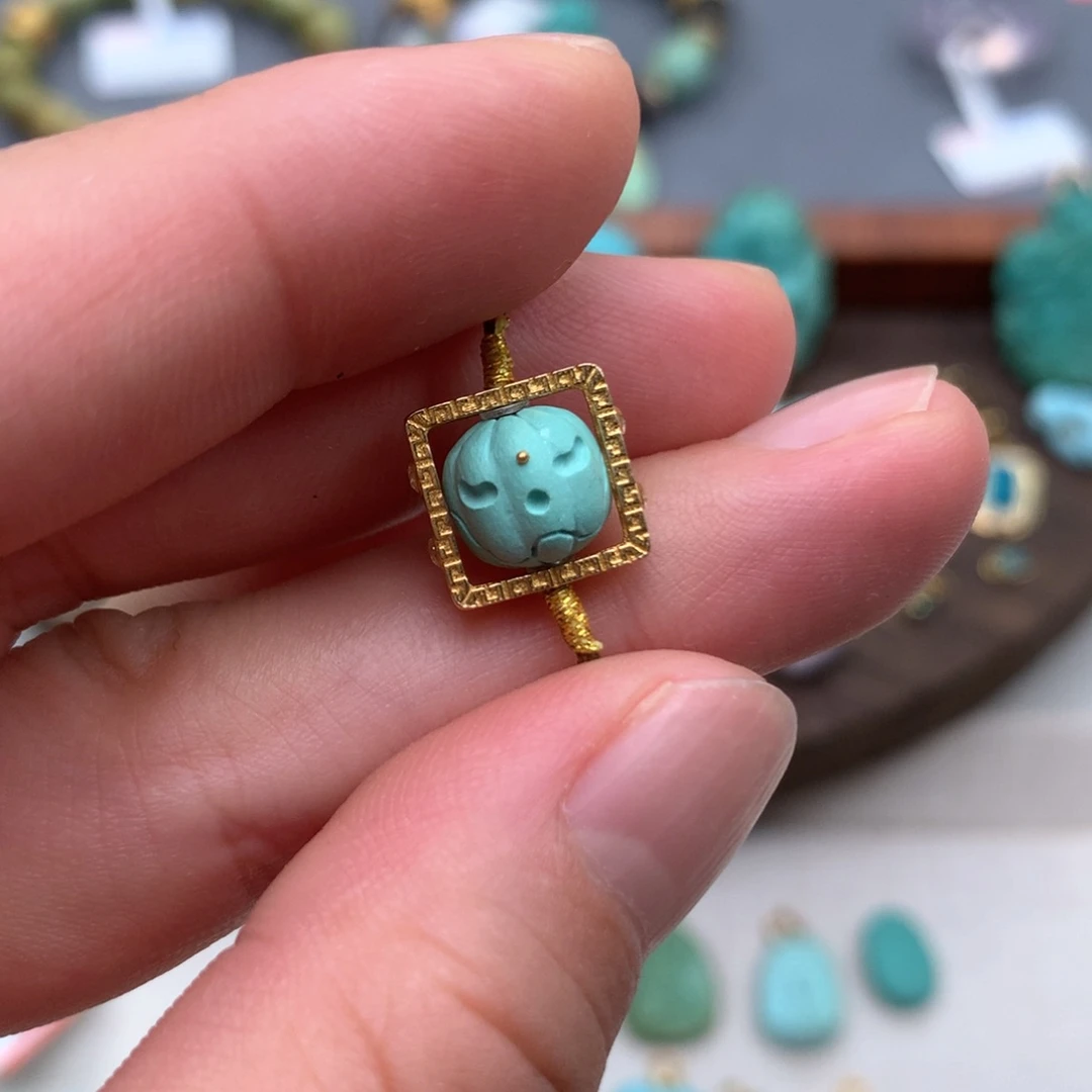 18K金镶嵌绿松石绿松石