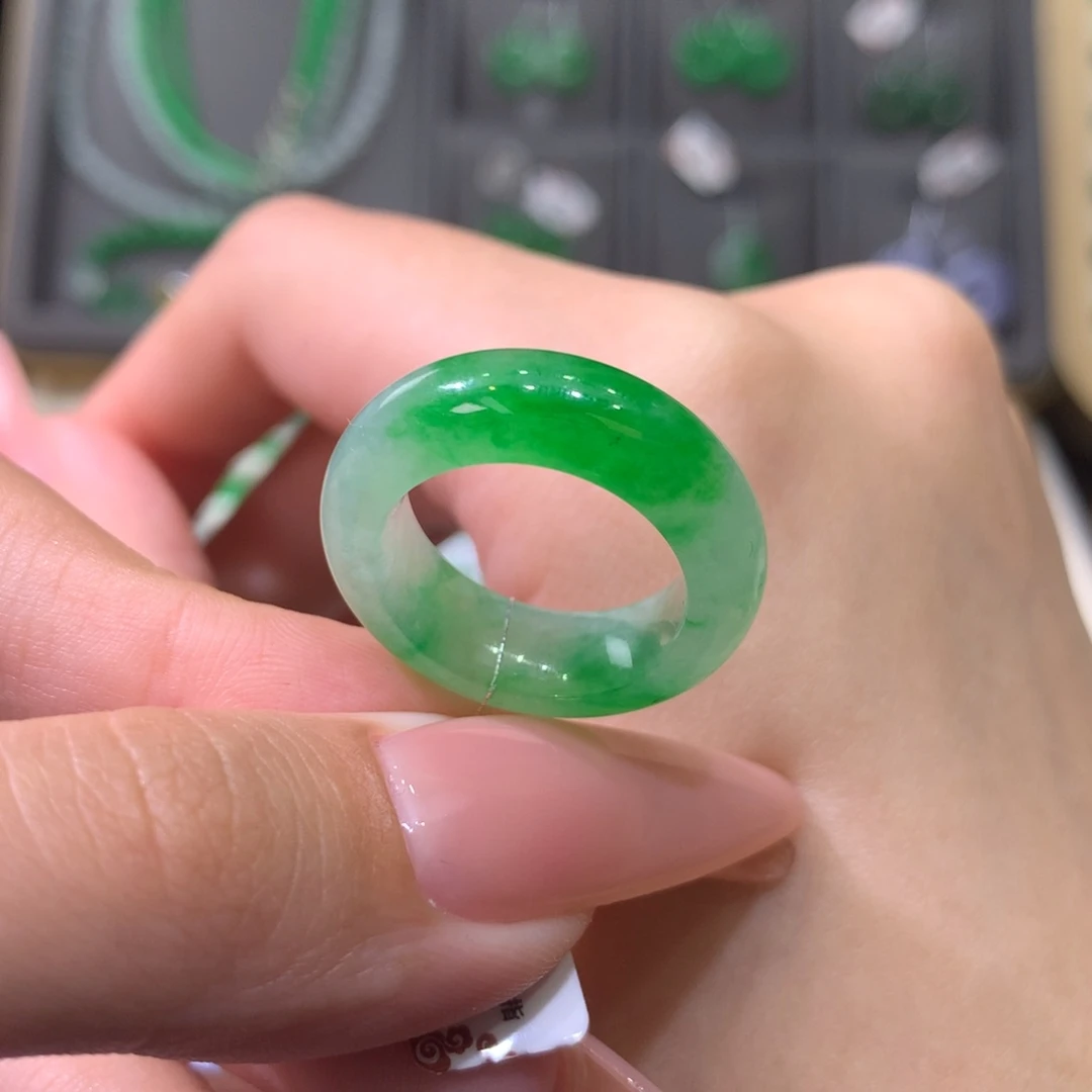 翡翠戒指未镶嵌12-13聚宝盆