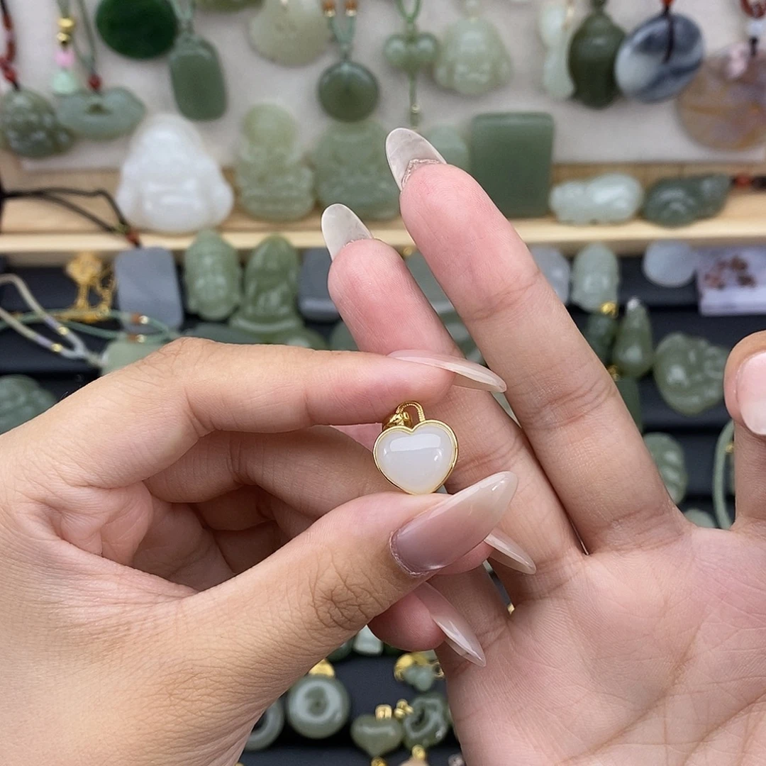 吊坠(不含链)银S925镶嵌和田玉