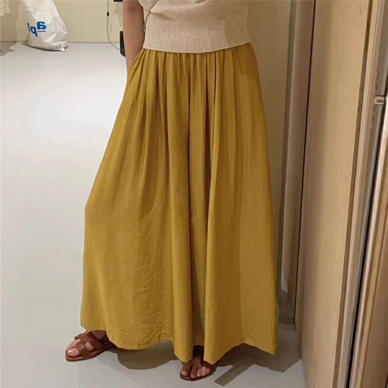 【现货运险】十三行欧货韩版时尚透气高腰大阔腿裤慵懒遛弯休闲裤