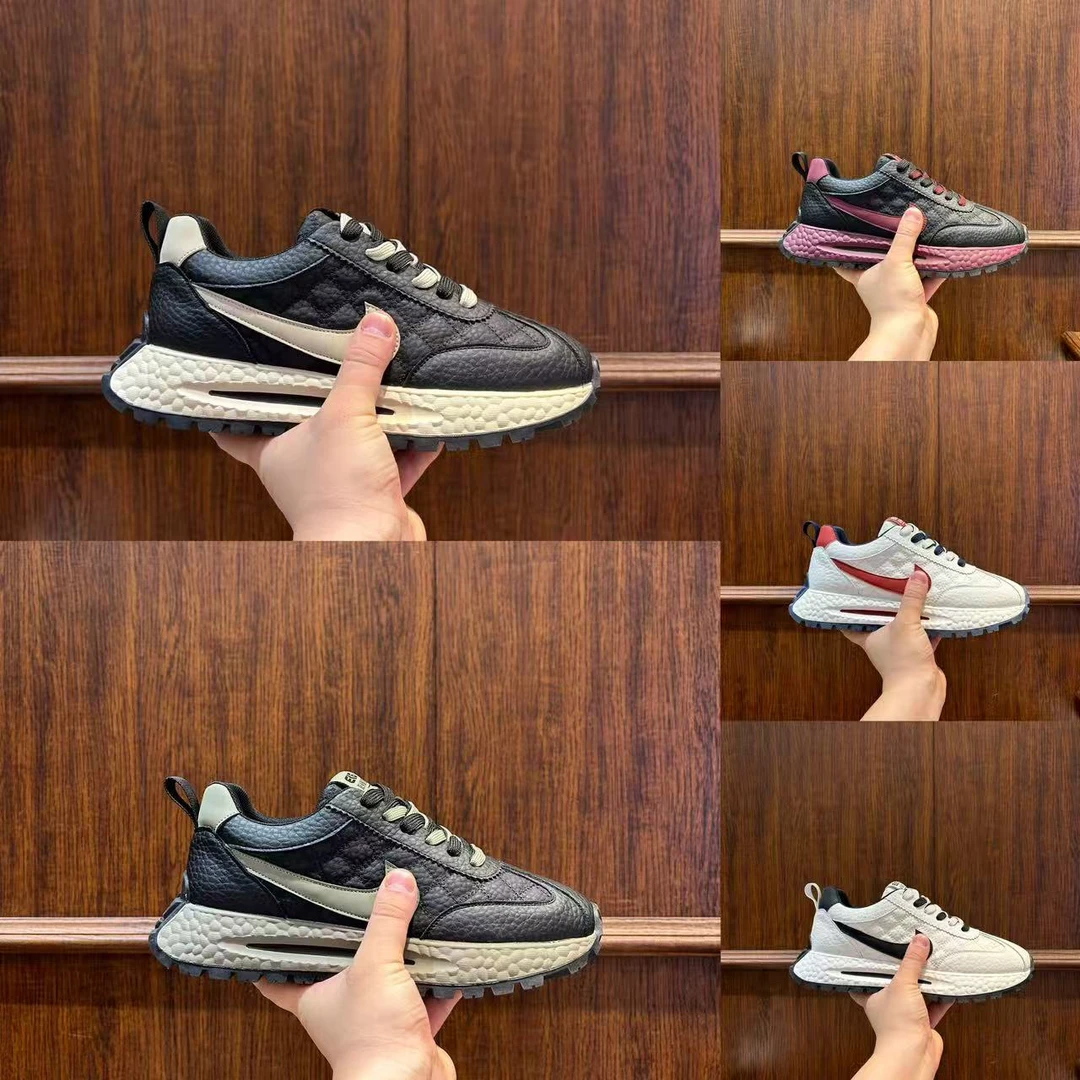 秋季新款男鞋低帮阿甘慢跑厚底耐磨轻便拼色透气运动休闲潮鞋