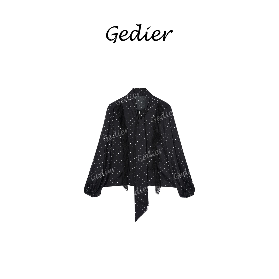 【秀场同款】“女神” 2025春款欧若风波点蕾丝拼接衬衫 CG520138Y