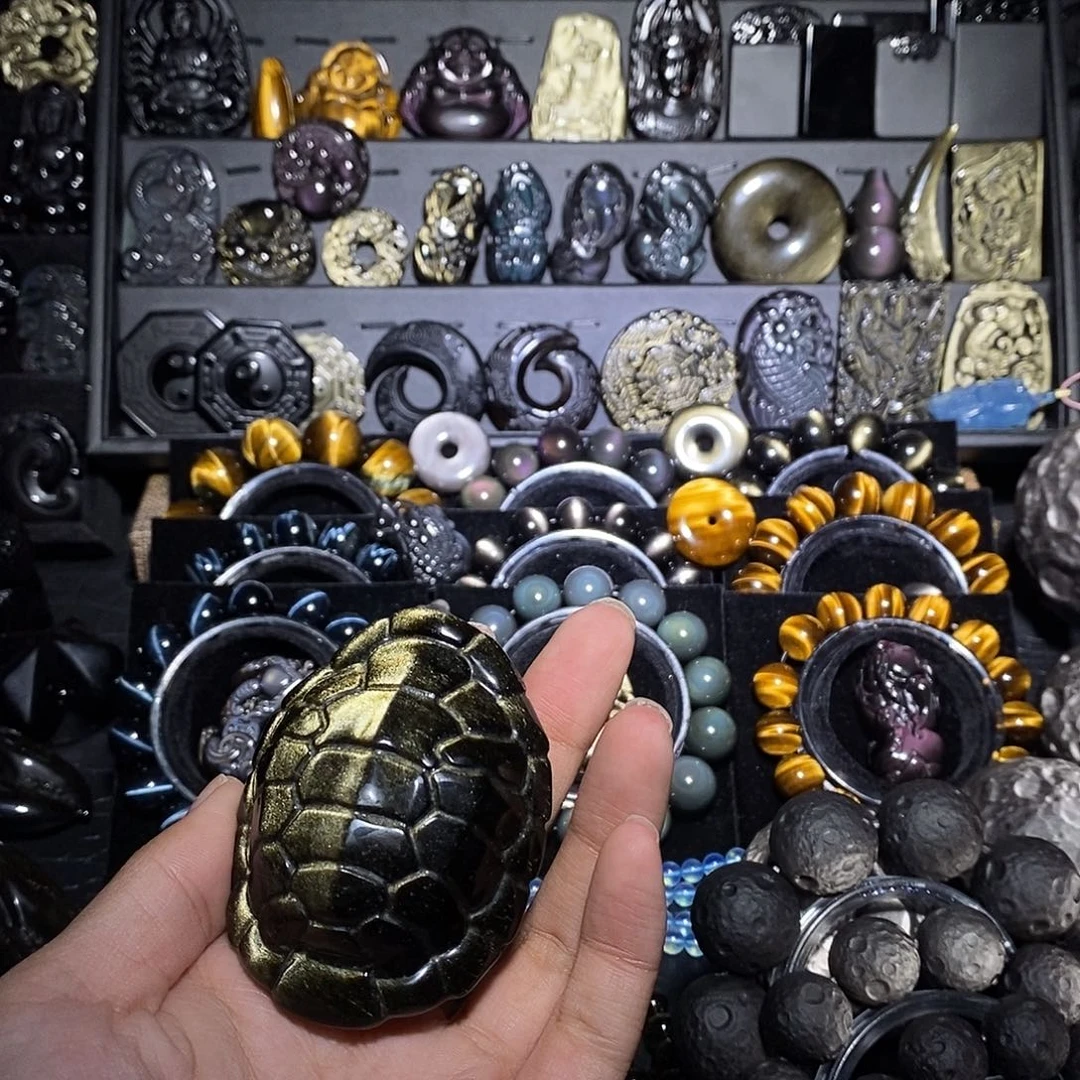 华****黑曜岩未镶嵌手链