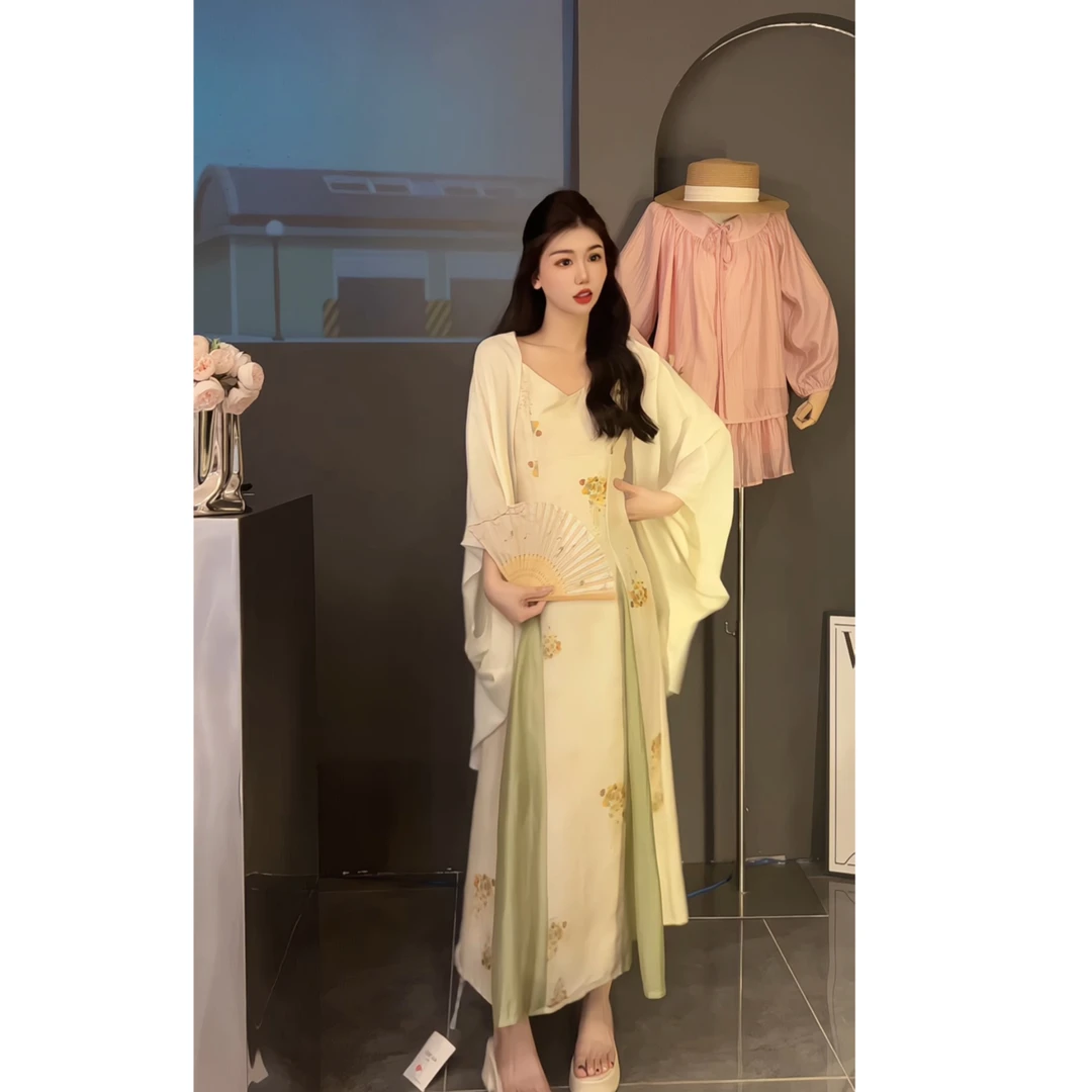 气质显瘦复古森系夏季春夏国风法式小众长款日常仙气连衣裙