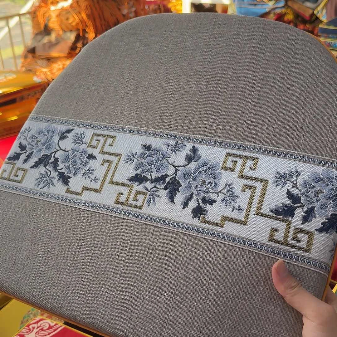 棉麻3cm单包边纯色浅灰色