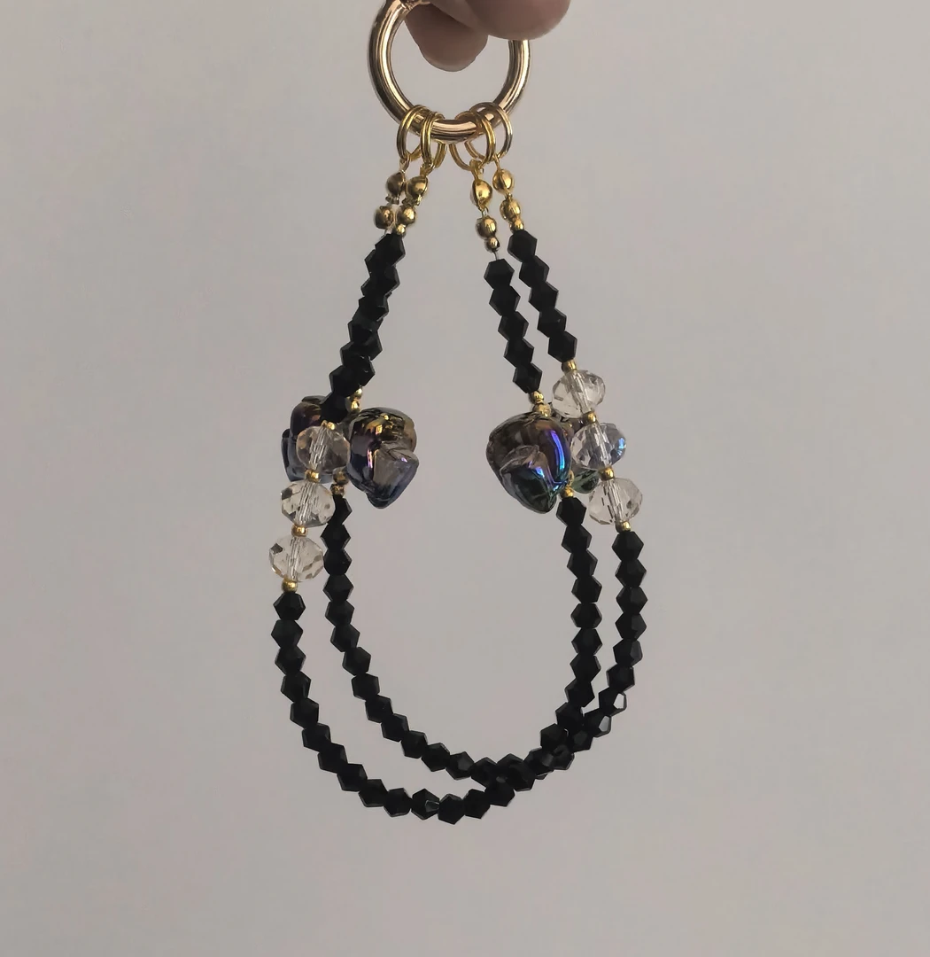 黑金色系手机链钥匙扣挂饰书包包包包包挂件挂饰#一条飞#