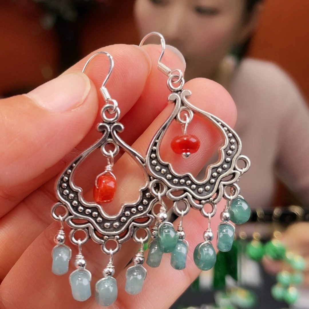 翡翠未镶嵌耳饰饰品