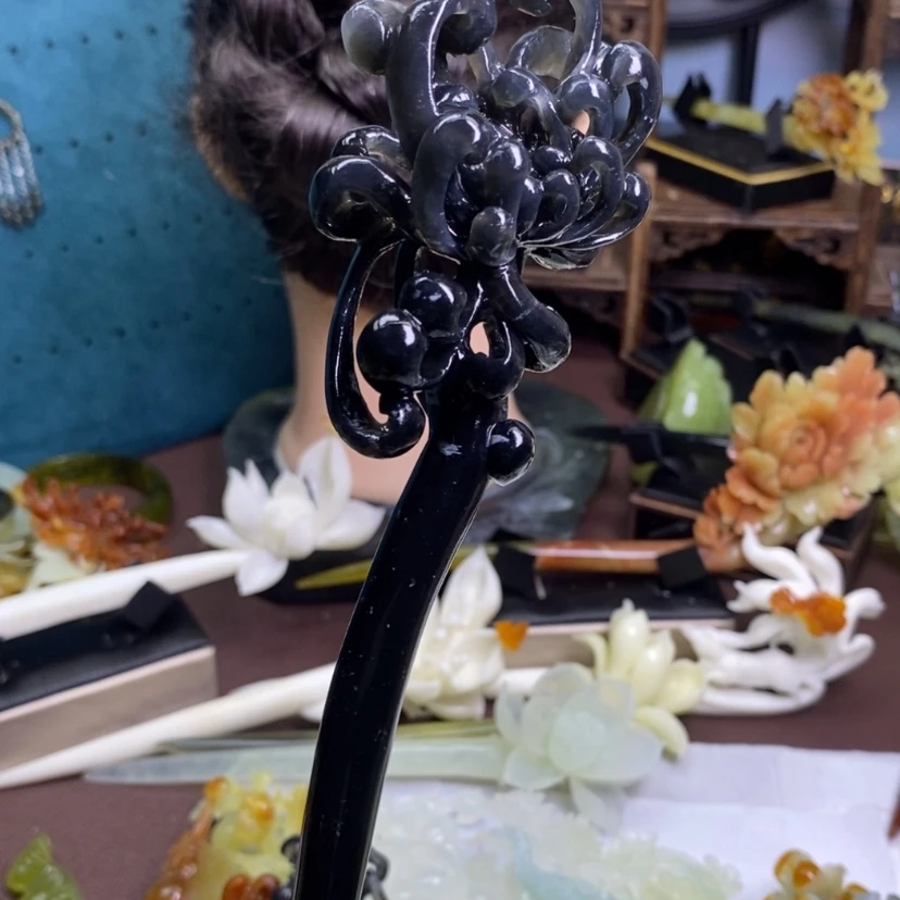 【闪购商品】岫玉未镶嵌发饰鹤*i