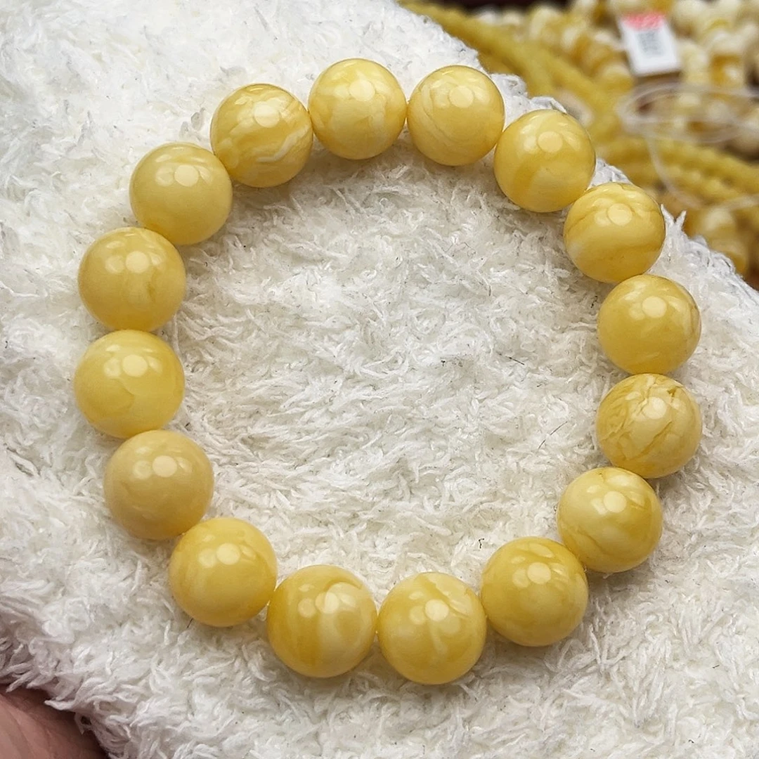 蜜蜡未镶嵌手串浓蜡阿尔卑斯13.5mm