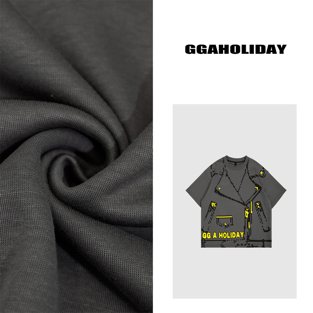 GGAHOLIDAY新款高级美式街头潮流时尚休闲百搭显瘦垂感大T-152197