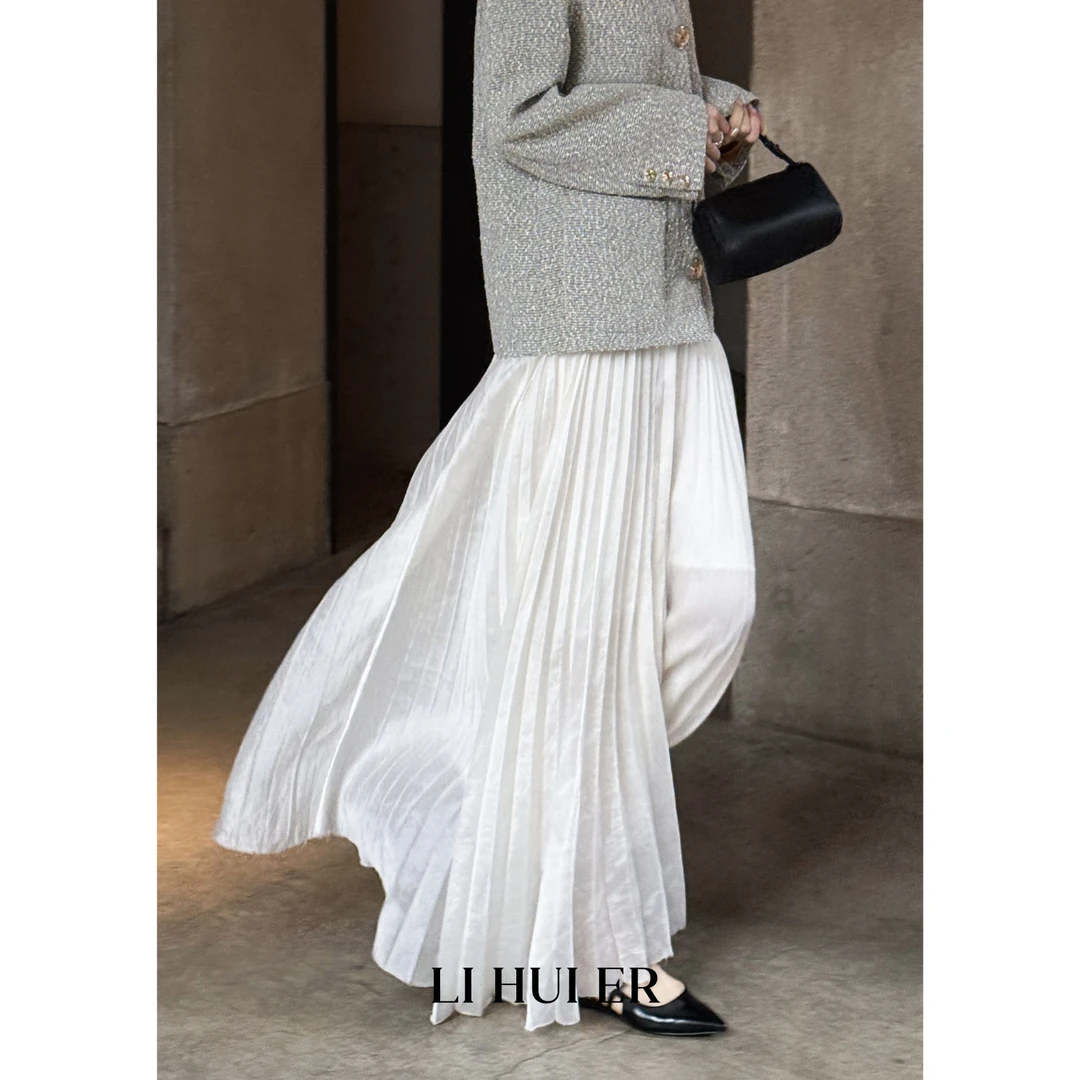 LiHuiEr李慧儿【夏夜弥弥】2025显瘦高级气质小众夏褶皱半身裙1869