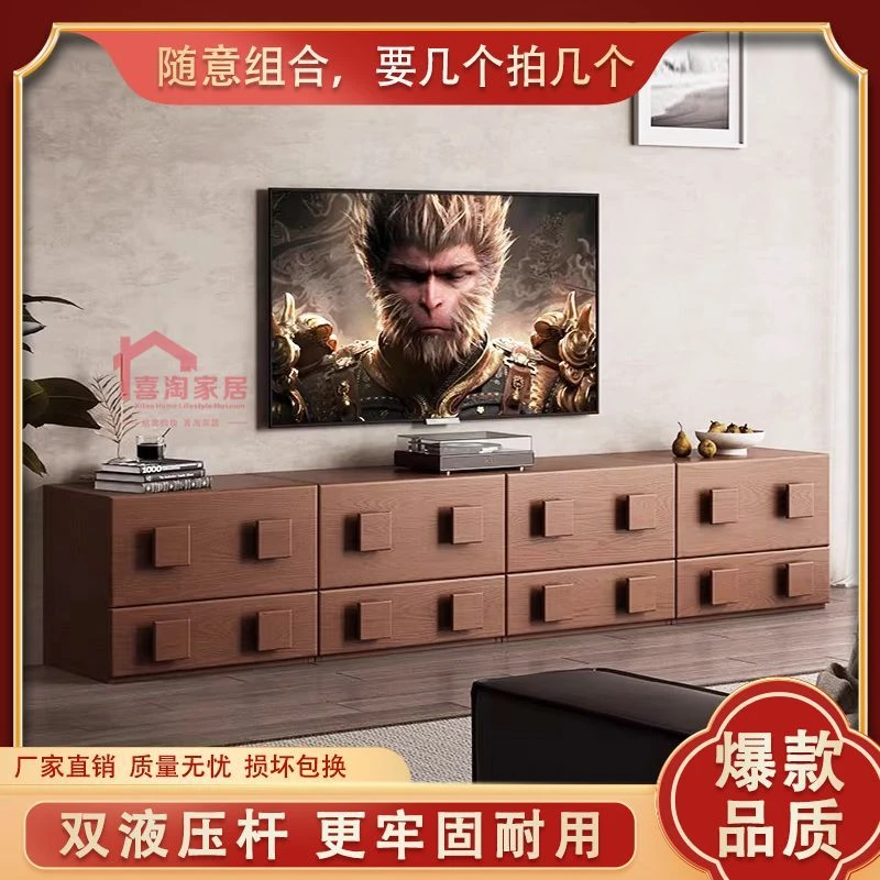 中古风电视柜高款卡门柜复古电视柜储物柜复古拼接组合电视柜落地