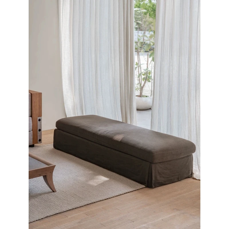 织朴长榻 | 侘寂风设计师卧室民宿家用长条凳床尾凳换鞋凳