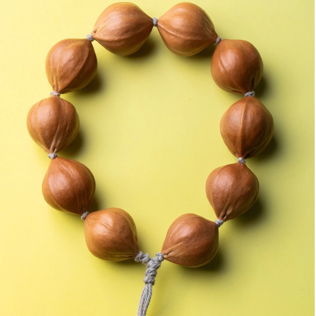 22mm左右橄榄核紫红皮三花梅林铁核 《原铁》满肉大肚文玩手持