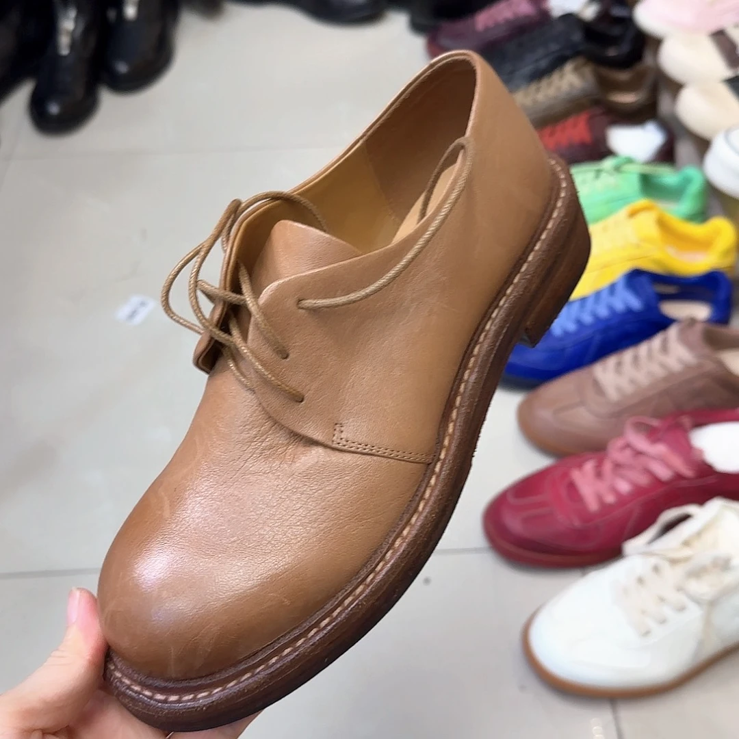 19号德比鞋37码卡其色