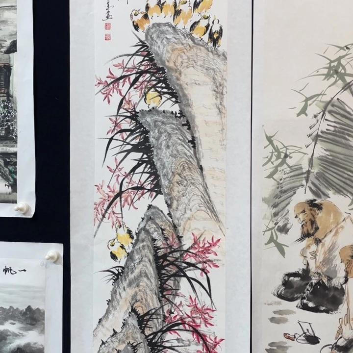 国画四尺对开作品