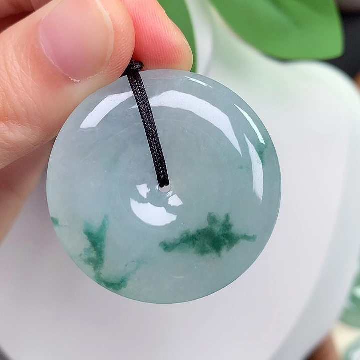 翡翠未镶嵌颈饰平安扣36.5-6.1mm