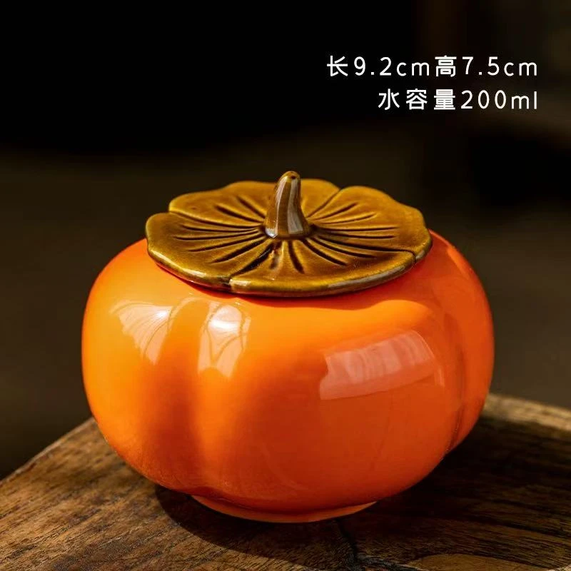 【现货】柿子茶叶罐两个装ZHTJ0056