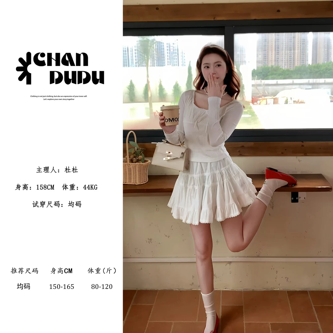 【清冷白月光】ins感韩系甜美少女系法式蝴蝶结方领春夏设计感上衣