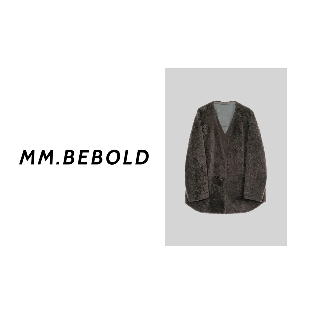 【妙姐精选】絮吟 慵懒V领中长款休闲外套GM5627