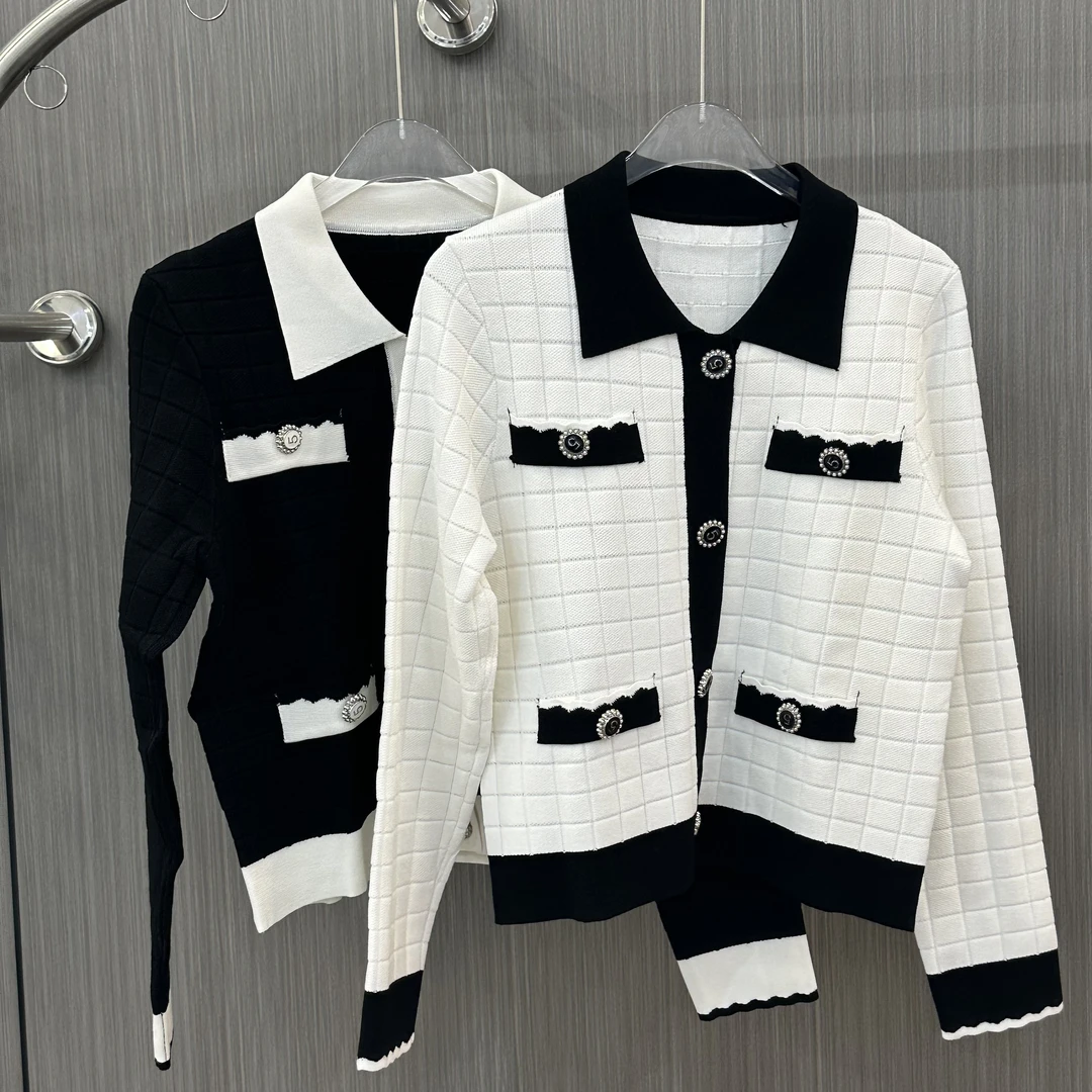 《妞妞》秋季新款小香风翻领针织开衫0123059