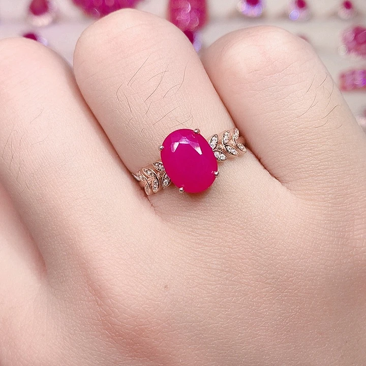 银S925镶嵌戒指红宝石