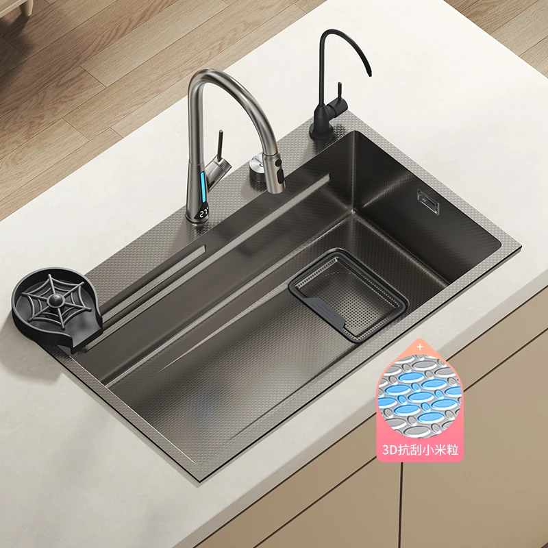 厨房大单槽水槽洗菜盆304不锈钢水池洗水槽家用原色手工洗碗槽