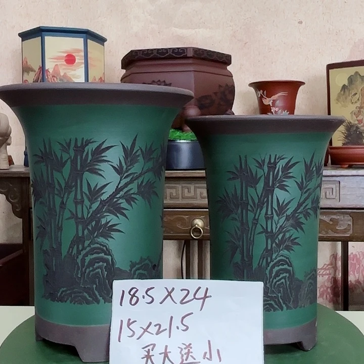 紫砂花盆紫砂黑泥