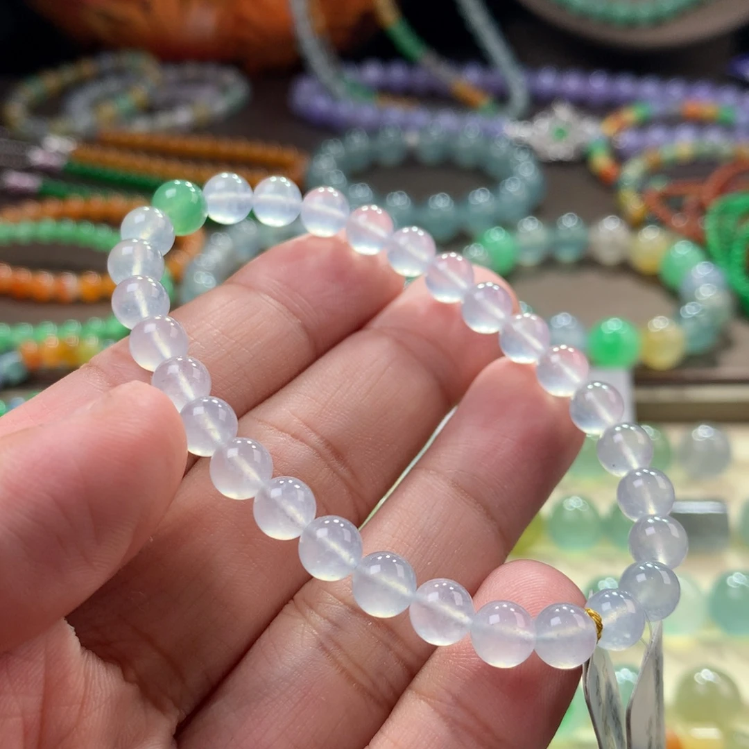 未镶嵌手链翡翠冰白月光手串卡6.1